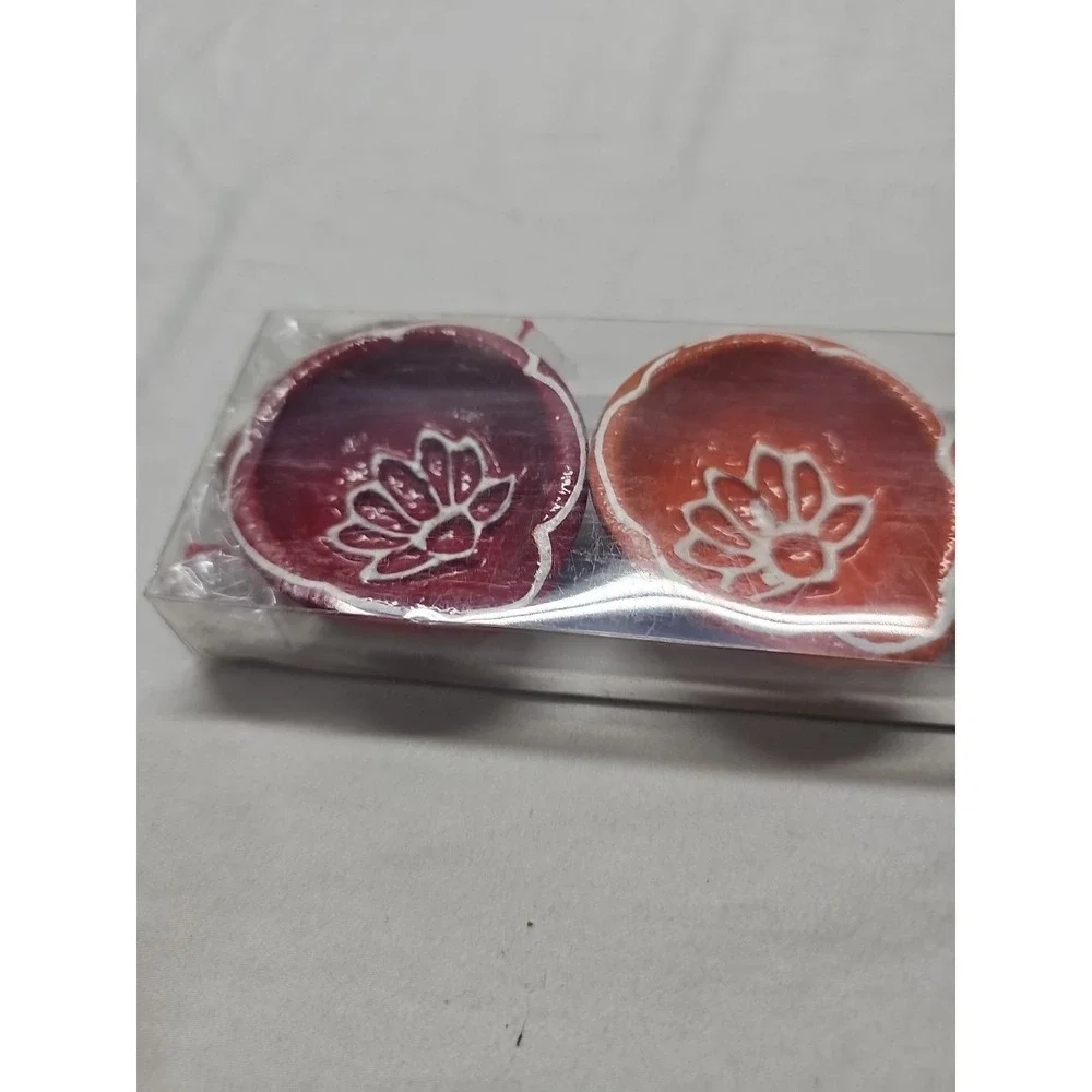 Diwali Celebration Metal Diya Set of 4 with Cotton Brand New Colorful Dish India